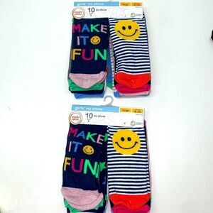 🔥20 Wonder Nation Girls No Show Socks, 20-Pack, Sizes MEDIUM KIDS